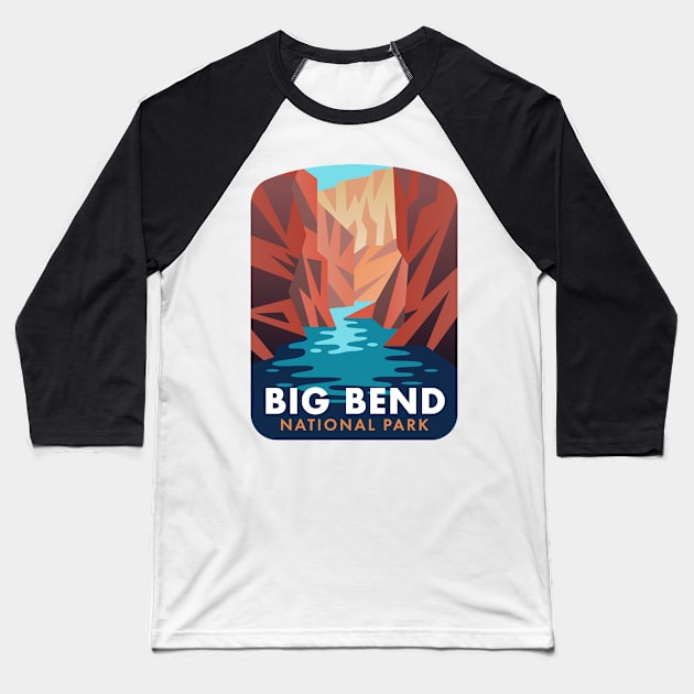 Big Bend National Park Baseball T-Shirt by HalpinDesign